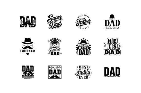 Classic Dad Typography Quote Bundle Graphics for Crafts