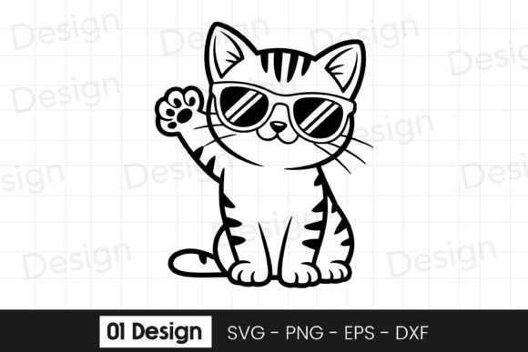 Cool Kitten Sunglasses SVG Graphics for Crafts
