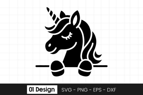 Cute Unicorn Head Graphic for Crafts and Web Design