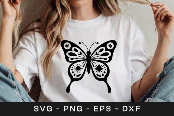 Decorative Butterfly Mandala Design Graphics for Crafts