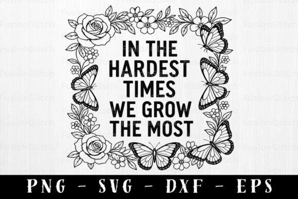 Healing Quote PNG Floral Butterfly Graphics for Crafts