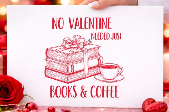 Valentine Books and Coffee Lover Graphics for Crafts