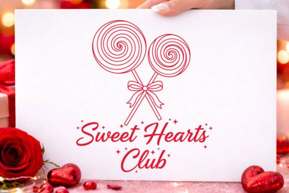 Valentine Retro Sweet Hearts Club Graphics for Crafts