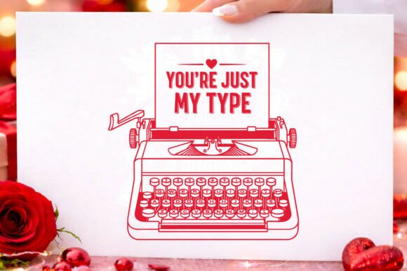 Valentine Typewriter Graphics for Crafts